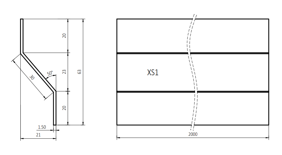 Z-profil lamella Z-profil lamella