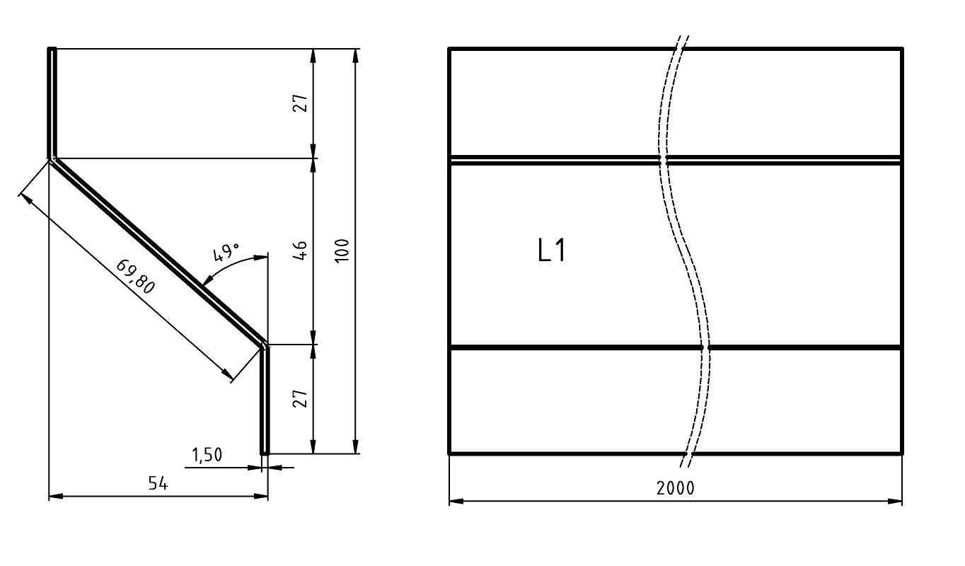 Z-profil lamella Z-profil lamella