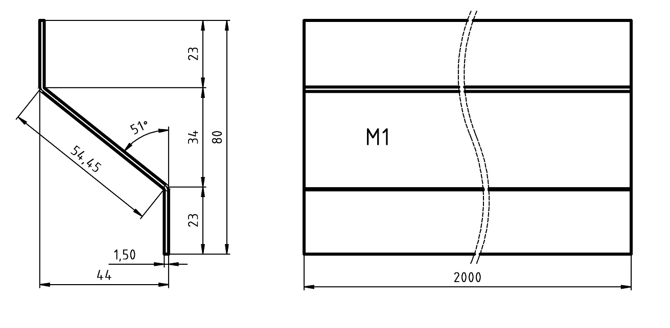 Z-profil lamella Z-profil lamella