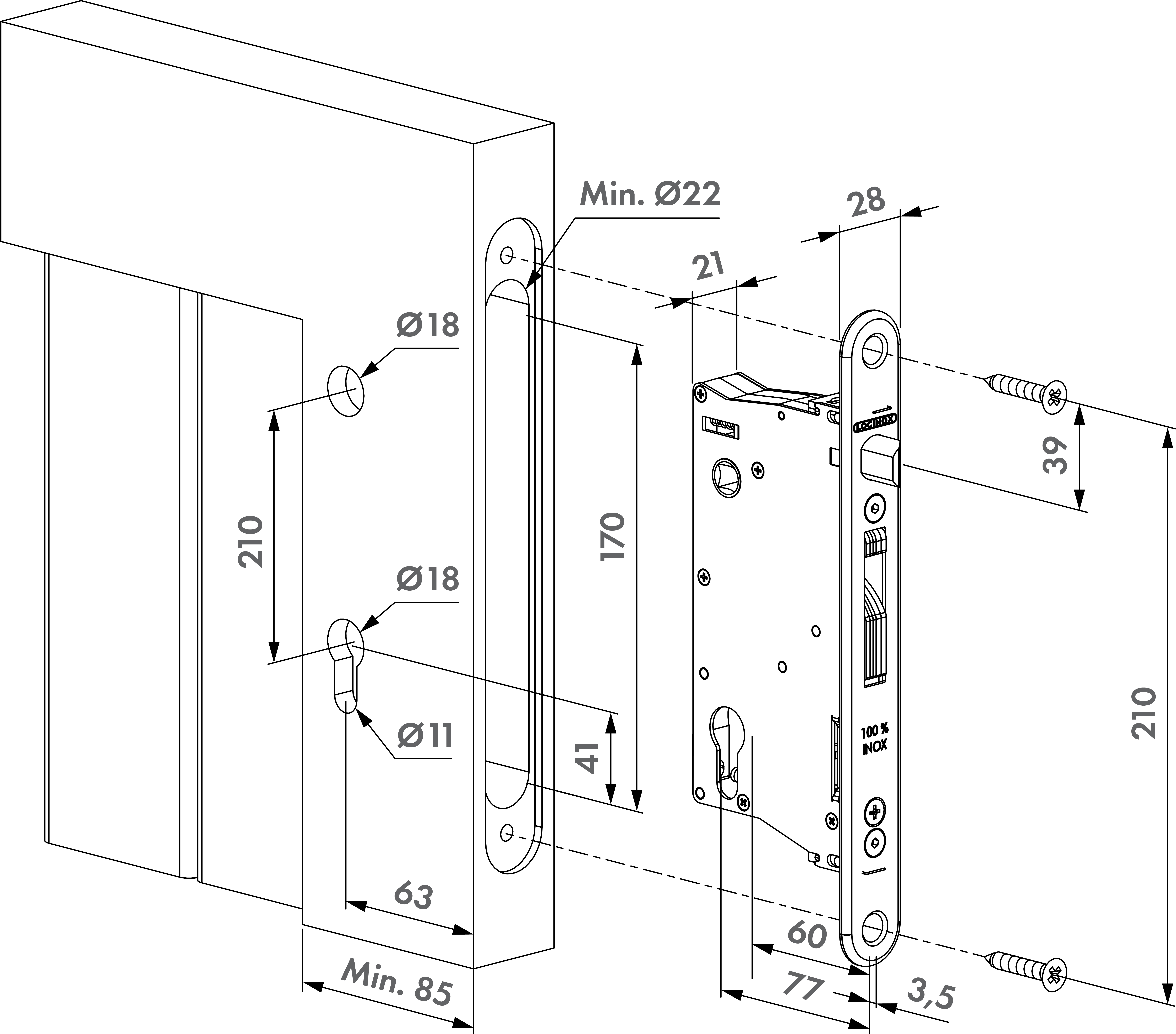 LOCINOX EIGHTYLOCK-W – rajz