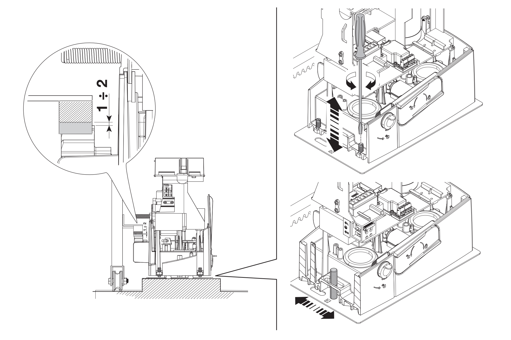 1–2 mm-es foghézag és a BXV fogaskapcsolatának beállítása