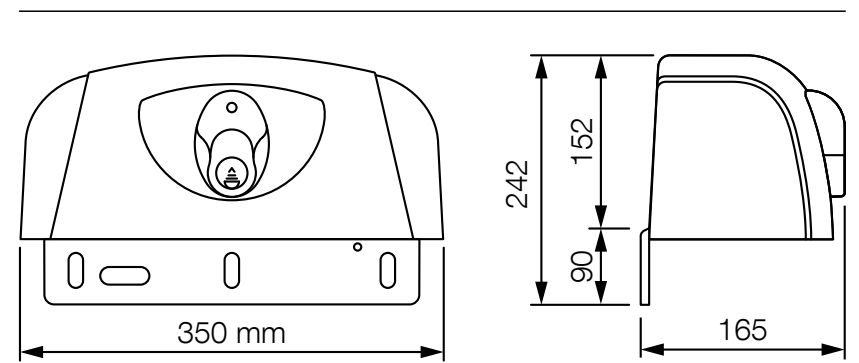 HYPPO – méretek: 350 × 165 × 242 mm HYPPO – méretek: 350 × 165 × 242 mm