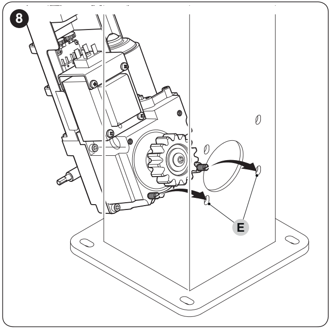 NKSL400 – a motor behelyezése az oszlopba NKSL400 – a motor behelyezése az oszlopba