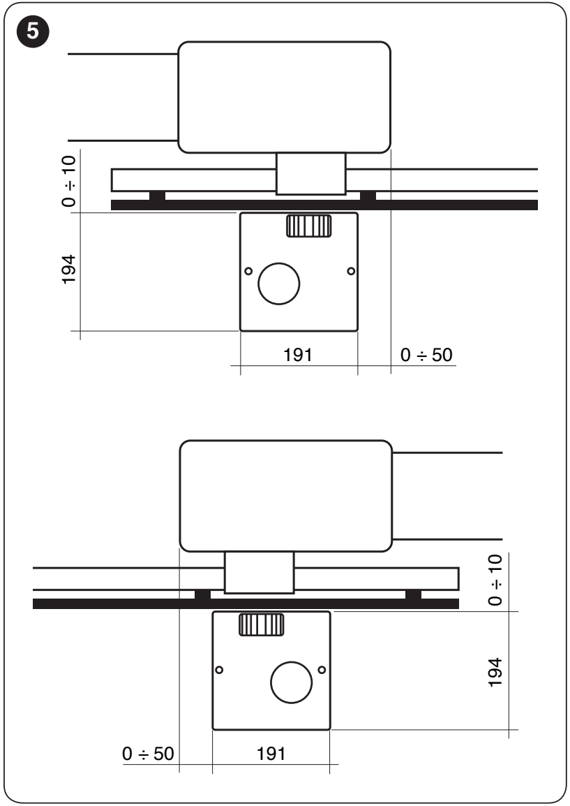 NICE SLIGHT SLH400 – szerelési geometria a fogasléchez