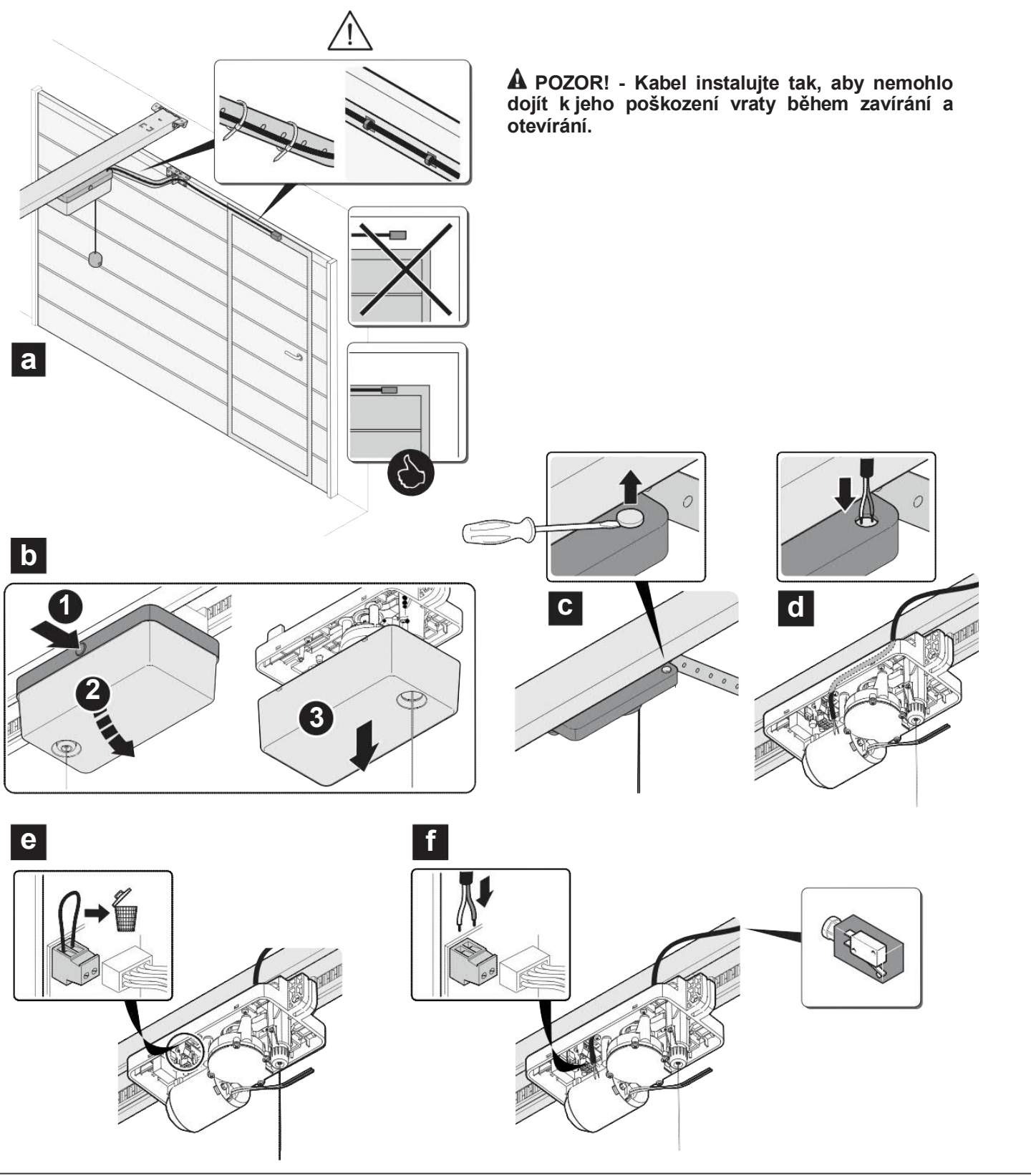 A beépített személybejáró biztonsági érintkezője a SPY motor 1–2 kapcsain