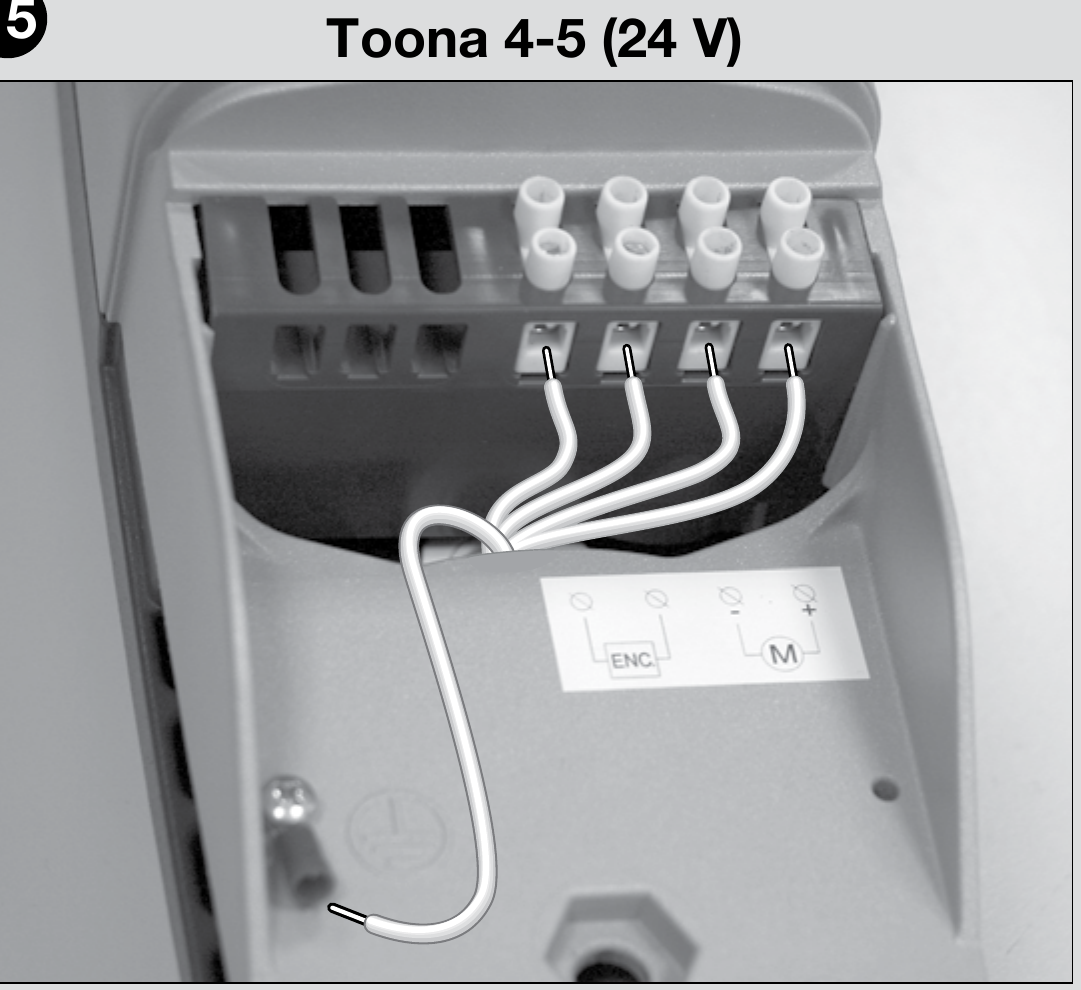 A NICE Toona TO5024HS motor kapcsainak ábrája