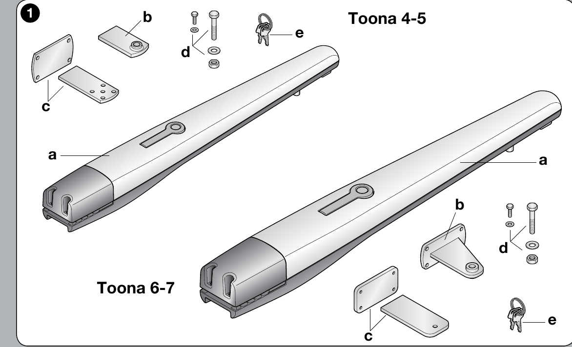 NICE Toona 6–7 – a motor és a szerelési alkatrészek eredeti képe NICE Toona 6–7 – a motor és a szerelési alkatrészek eredeti képe