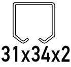 31x34x2 mm-es C-profilhoz