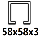 58x58x3 mm-es C-profilhoz