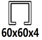 60x60x4 mm-es C-profilhoz