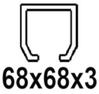 68x68x3 mm-es C-profilhoz