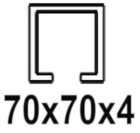 70x70x4 mm-es C-profilhoz
