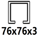 76x76x3 mm-es C-profilhoz