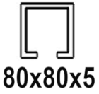 80x80x5 mm-es C-profilhoz