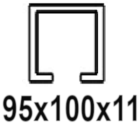 95x100x11 mm-es C-profilhoz