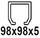 98x98x5 mm-es C-profilhoz