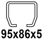 95x86x5 mm-es C-profilhoz