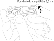 2. Emelje meg a burkolat alját körülbelül 0,5 mm-rel 2. Emelje meg a burkolat alját körülbelül 0,5 mm-rel