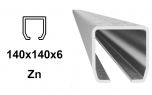 140 × 140 × 6 mm-es C-profil, Zn